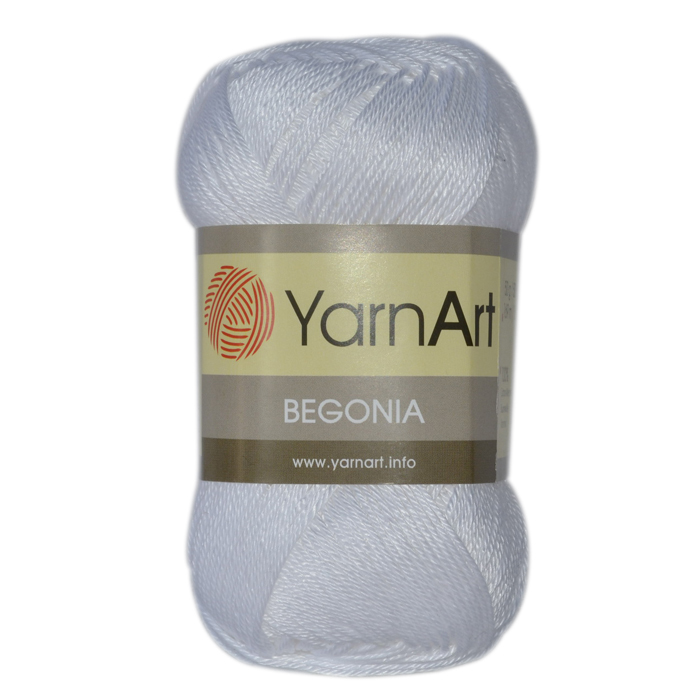 003 White Пряжа Begonia 50гр - 169м (білий). YarnArt
