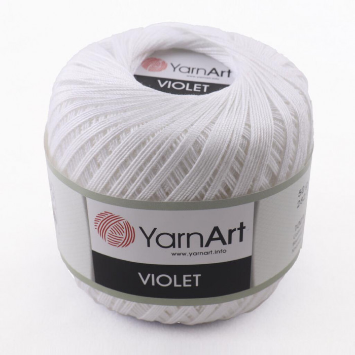 003 Пряжа Violet 50гр - 282м (Білий) YarnArt