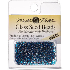 00358 Бісер 11/0 (2,2 мм) Mill Hill Glass Seed Beads 4,54 г, Cobalt Blue