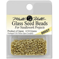 00557 Бісер 11/0 (2,2 мм) Glass Seed Beads Mill Hill, 4,54 г, Old Gold