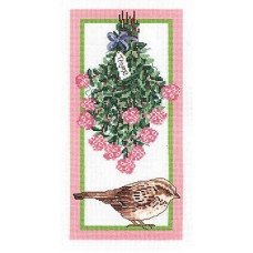 008-0208 Janlynn Набір для вишивки рахунковим хрестиком - Квітковий горобець 30x15 см, Aida14