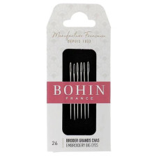 00938 Bohin Набір голок для вишивки з великим вушком №26 - 6 шт