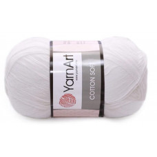 01 Пряжа Cotton Soft 100гр - 600м (Білий) YarnArt
