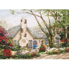 01080 Anchor Набір для вишивки рахунковим хрестиком - Ранковий Котедж Morning Glory Cottage 27x34 см, Aida 18