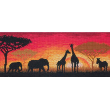 01187 Anchor Набір для вишивки рахунковим хрестиком - Африканський горизонт African Horizon 13x30 см, Aida 16