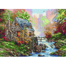 01216 Anchor Набір для вишивки рахунковим хрестиком - Водяний млин Cobblestone Mill 32x32 см, Aida 16