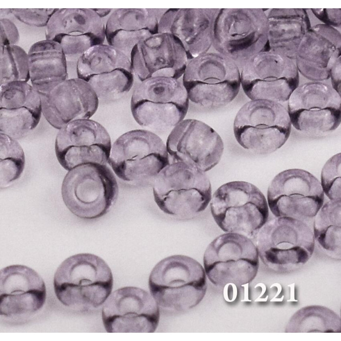 01221 10/0 чеський бісер Preciosa, 5 г, сіро-фіолетовий, кристальний сольгель