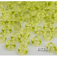 01253 10/0 чеський бісер Preciosa, 5 г, зелений, кристальний сольгель
