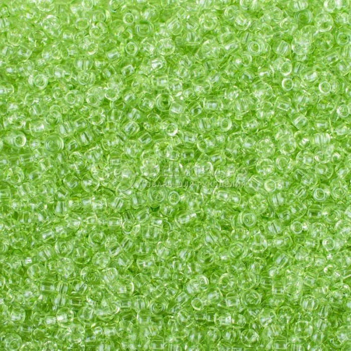 01254 10/0 чеський бісер Preciosa, 50 г, зелений, кристальний сольгель