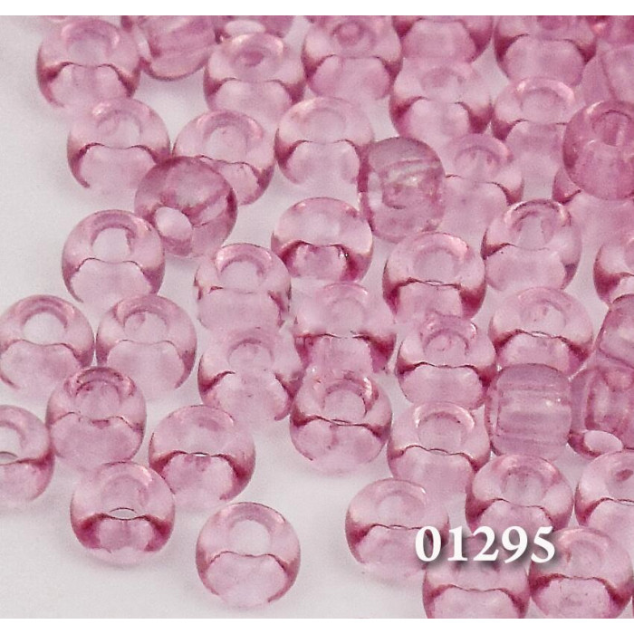 01295 10/0 чеський бісер Preciosa, 5 г, рожево-фіолетовий темний, кристальний сольгель