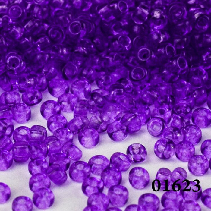 01623 10/0 чеський бісер Preciosa, 5 г, фіолетовий, кристальний сольгель
