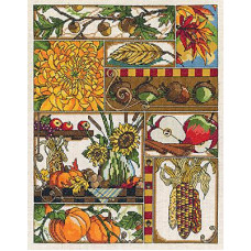 017-0103 Janlynn Набір для вишивки рахунковим хрестиком - Осінній колаж 28x35 см, Aida14