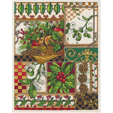 017-0104 Janlynn Набір для вишивки рахунковим хрестиком - Зимовий колаж 28x35 см, Aida14
