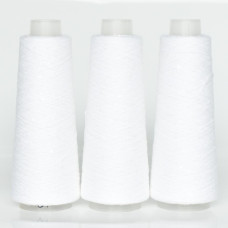 018 Infinity Yarn Пряжа паєтки 3 мм на котонi, Білосніжний + прозора  100гр-800м