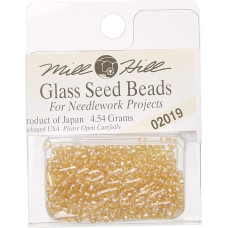 02019 Бісер 11/0 (2,2 мм) Glass Seed Beads Mill Hill, 4,54 г, Crystal Honey