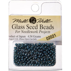 02021 Бісер 11/0 (2,2 мм) Glass Seed Beads Mill Hill, 4,54 г, Gunmetal