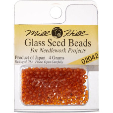 02042 Бісер 11/0 (2,2 мм) Glass Seed Beads Mill Hill, 4,54 г, Matte Pumpkin