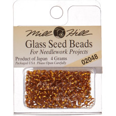 02048 Бісер 11/0 (2,2 мм) Glass Seed Beads Mill Hill, 4,54 г, Golden Olive