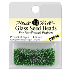 02054 Бісер 11/0 (2,2 мм) Glass Seed Beads Mill Hill, 4,54 г, Bril. Shamrock