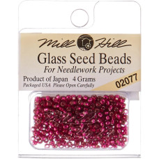 02077 Бісер 11/0 (2,2 мм) Mill Hill Glass Seed Beads 4,54 г, Brilliant. Magenta