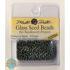 02094 Бісер 11/0 (2,2 мм) Glass Seed Beads Mill Hill, 4,54 г, Opaque Moss