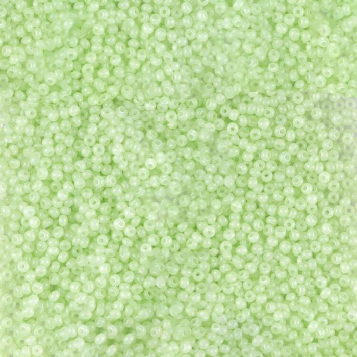 02254 10/0 чеський бісер Preciosa, 5 г, зелений, непрозорий сольгель алебастровий