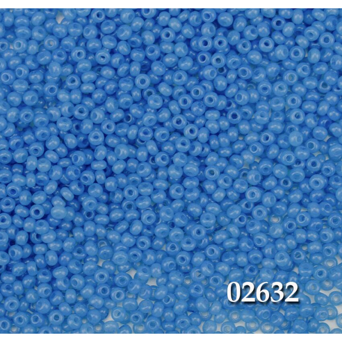 02632 10/0 чеський бісер Preciosa, 5 г, синій, непрозорий сольгель алебастровий