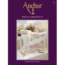 02730 Anchor Набір для вишивки гладдю - Доріжка Кленове листя Maple Leaves 110x29 см, Aida 14