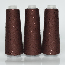 029 Infinity Yarn Пряжа паєтки 3 мм на котонi, Молочний шоколад  100гр-800м