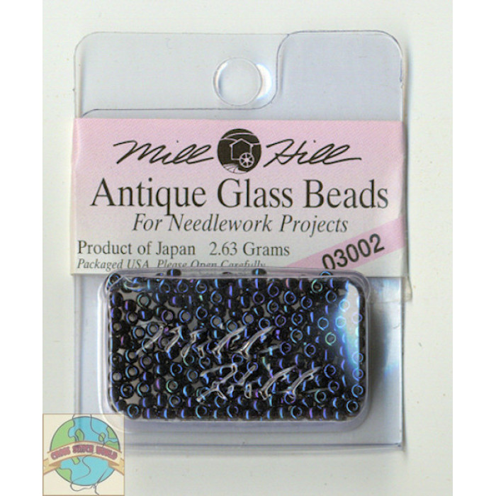 03002 Бісер 11/0 (2,2 мм) Mill Hill, 2,63 г, матовий скляний, Midnight