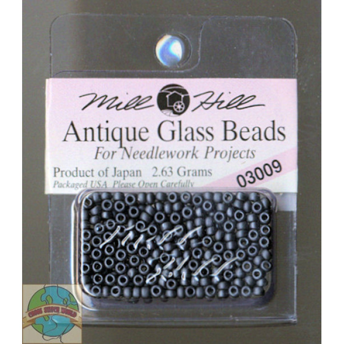 03009 Бісер 11/0 (2,2 мм) Mill Hill, 2,63 г, матовий скляний, Charcoal