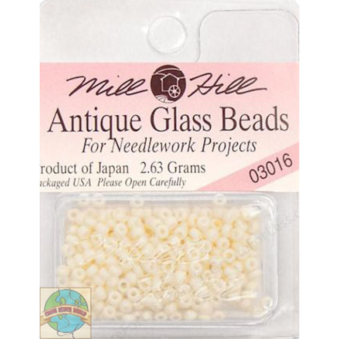 03016 Бісер 11/0 (2,2 мм) Mill Hill, 2,63 г, матовий скляний, Vanilla