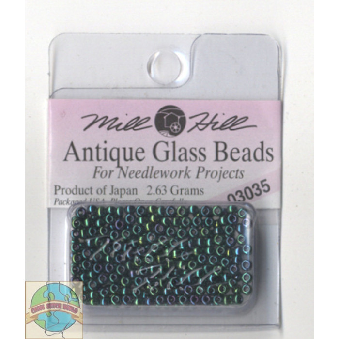 03035 Бісер 11/0 (2,2 мм) Mill Hill, 2,63 г, матовий скляний, Royal Green