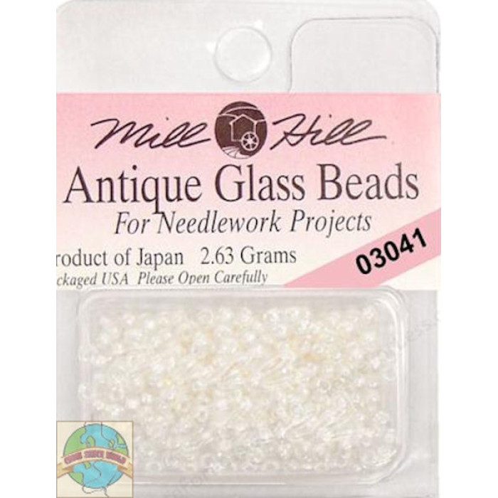03041 Бісер 11/0 (2,2 мм) Mill Hill, 2,63 г, матовий скляний, White Opal