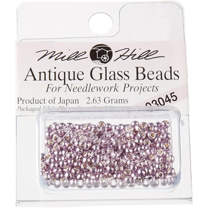03045 Бісер 11/0 (2,2 мм) Mill Hill, 2,63 г, матовий скляний, Metallic Lilac