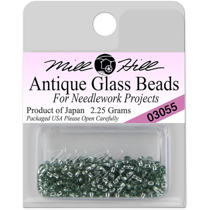 03055 Бісер 11/0 (2,2 мм) Mill Hill, 2,63 г, матовий скляний, Bay Leaf