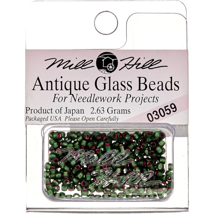 03059 Бісер 11/0 (2,2 мм) Mill Hill, 2,63 г, матовий скляний, Green Velvet