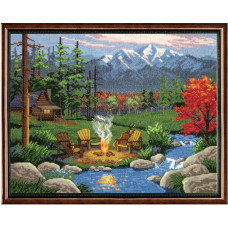 032-1805 Janlynn Набір для вишивки рахунковим хрестиком - Табірне багаття 36x28 см, Aida 14