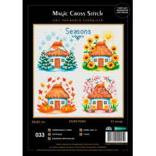 033 Magic Cross Stitch  Набір для вишивки хрестиком  - Пори року 25х25 см, Aida 16