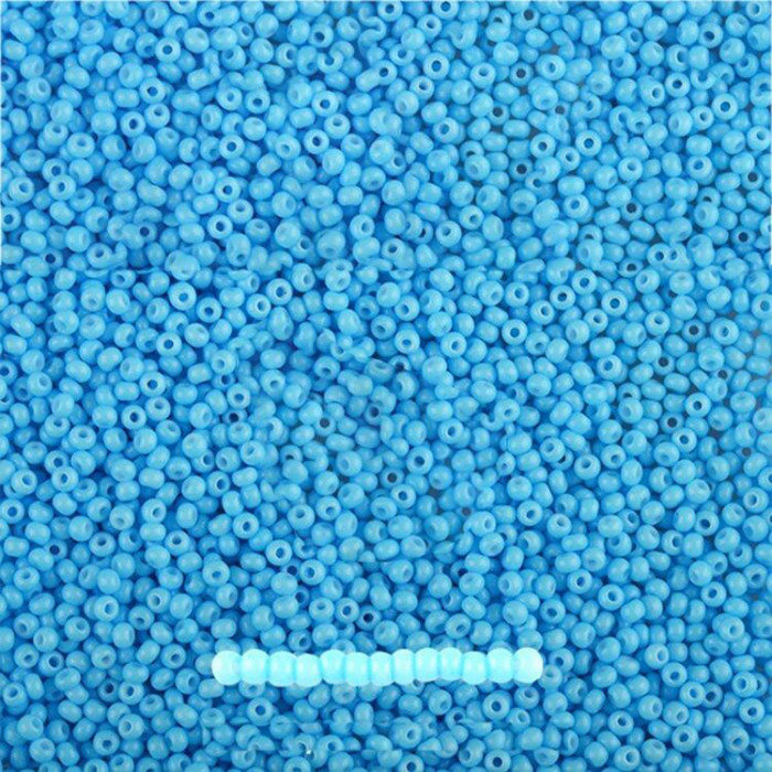 03634 10/0 чеський бісер Preciosa, 50 г, блакитний, непрозорий крейдяний сольгель