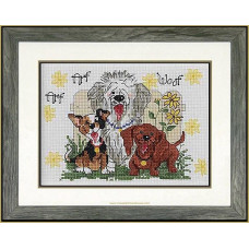038-0204 Janlynn Набір для вишивки рахунковим хрестиком - Собаки Дакпорта 17,5x12,5 см, Aida 14