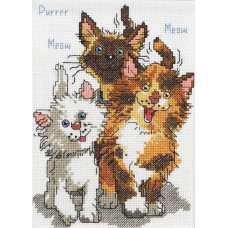 038-0208 Janlynn Набір для вишивки рахунковим хрестиком - Коти Дакпорта 13x18 см, Aida 14