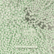 03851 10/0 чеський бісер Preciosa, 5 г, зелені смуги на білому, непрозорий полосатий
