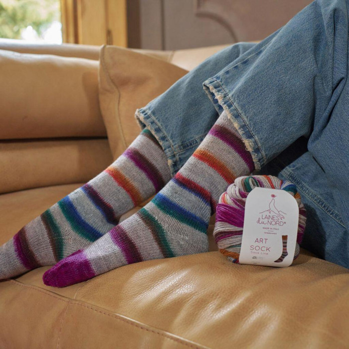 04 Пряжа Laines du Nord Art Sock, 100г - 420м, мультіколор, 75% вовна, 25% нейлон