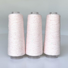 043 Infinity Yarn Пряжа паєтки 3 мм на котонi, Світло-рожевий+прозорий хамелєон  100гр-800м