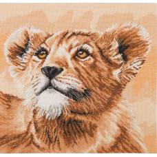 05046 Anchor Набір для вишивки рахунковим хрестиком - Левеня Lion Cub 30x30 см, Aida 16