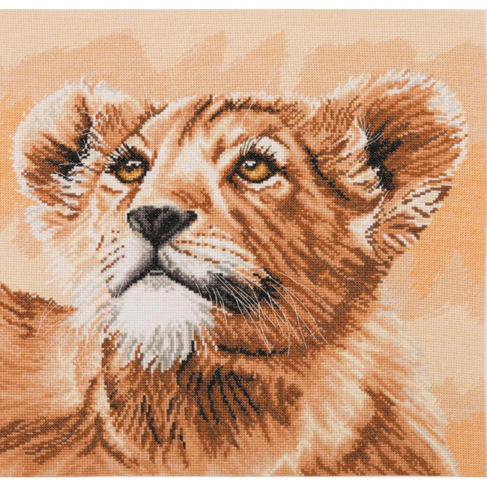 05046 Anchor Набір для вишивки рахунковим хрестиком - Левеня Lion Cub 30x30 см, Aida 16