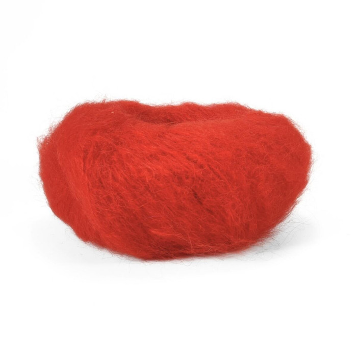 06024 Пряжа Lana Gatto Wool Mohair, 50г - 90м, червоний, 73% мохер, 27% вовна