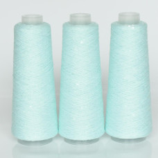 065 Infinity Yarn Пряжа паєтки 3 мм на котонi, Ментол+прозора  100гр-800м