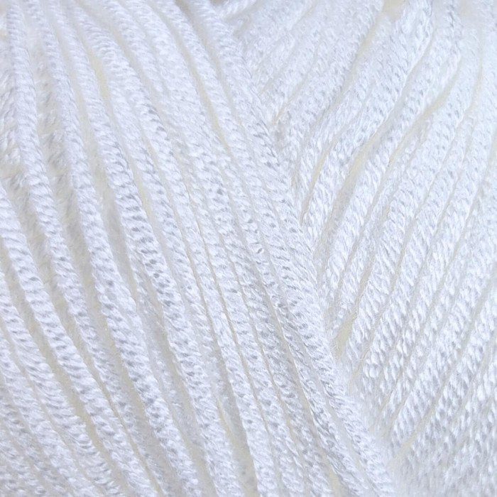 07647 Пряжа Lana Gatto Sugar, 50г - 125м, білий, 100% віскоза